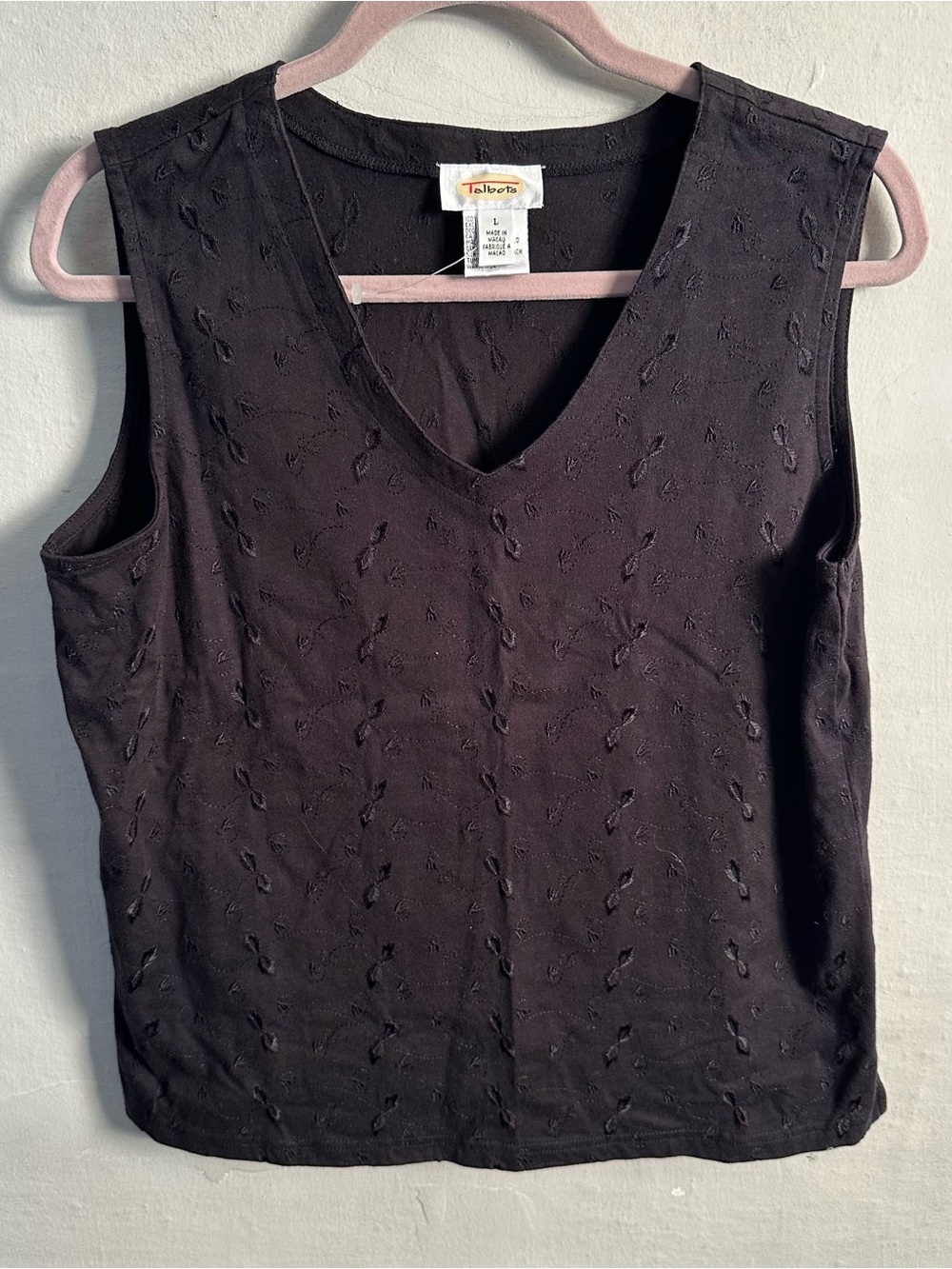 Talbots Embroidered V-Neck Tank Top